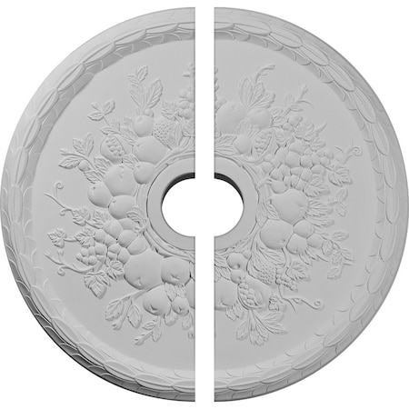 Ekena Millwork Grape Ceiling Medallion, Two Piece (Fits Canopies up to 3 5/8"), 22 5/8"OD x 3 5/8"ID x 5/8"P CM22GR2